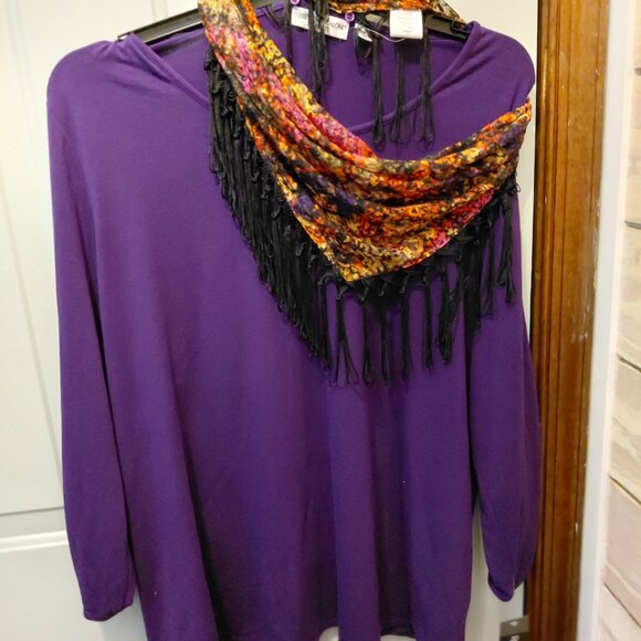 Womens Size 3X blouse with scarf - Picture 9 of 9